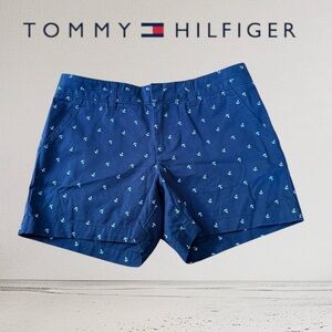 Tommy Hilfiger, Navy & White Anchor Print Shorts, Size 2